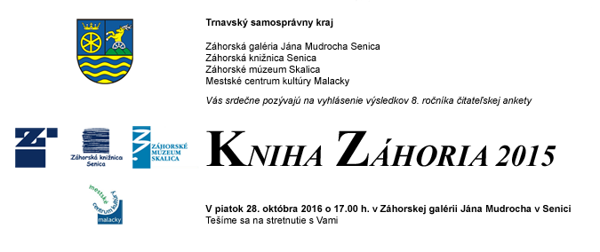 Pozvánka na vyhodnotenie ankety Kniha Záhoria 2015