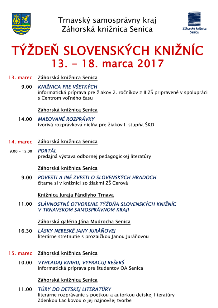 Týždeň slovenských knižníc 2017