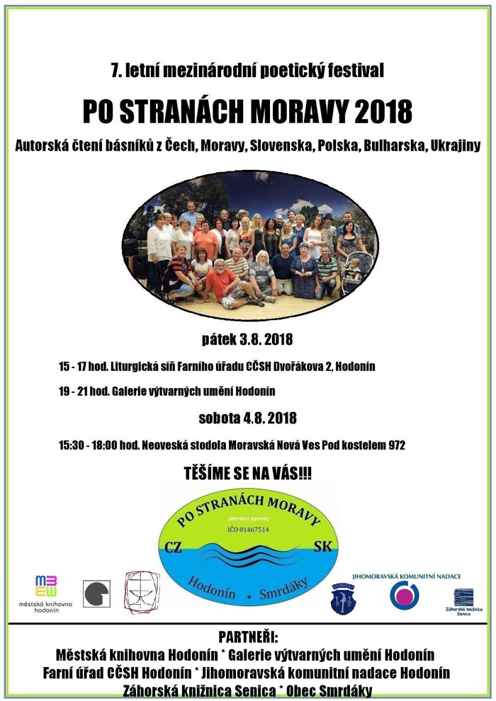 PO STRANÁCH MORAVY 2018 - 7. letný mezinárodný poetický festival