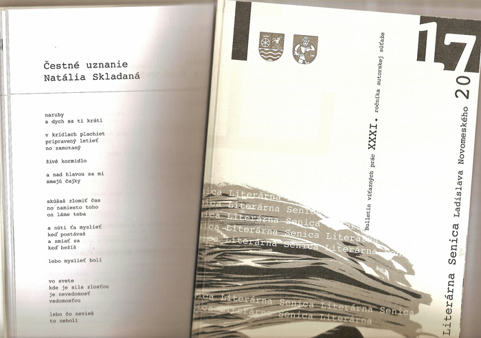 XXXI. Literárna Senica Ladislava Novomeského 2017 Natália Skladaná z Oľšova - Čestné uznanie v II. kategórii za poéziu