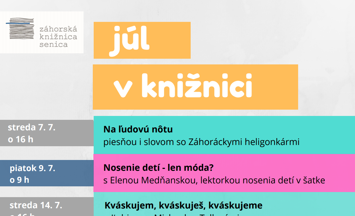 Týždeň v knižnici:  Záhorácki heligonkári, Prečítané leto i lektorka nosenia detí