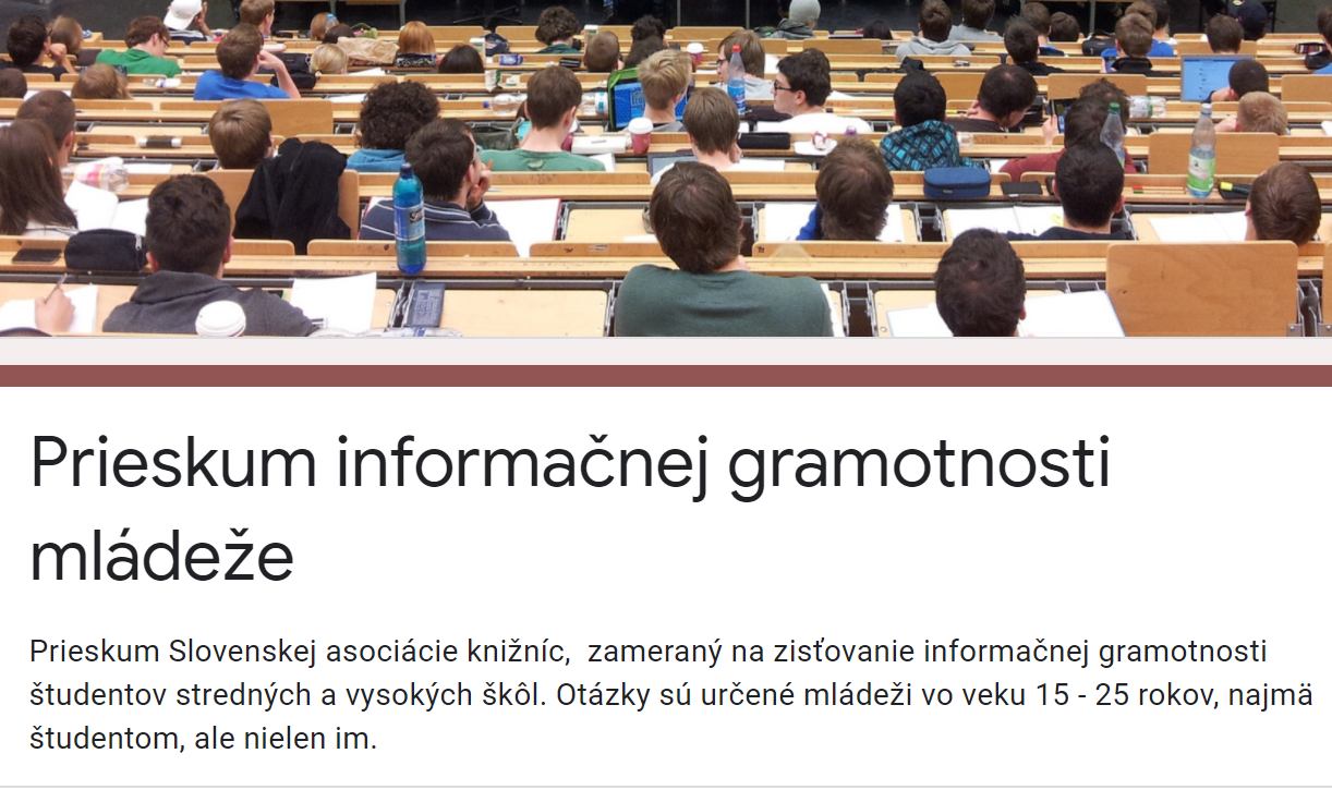 Prieskum informačnej gramotnosti mládeže